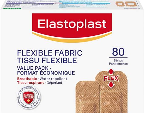 Elastoplast Flexible Fabric Bandages Value Pack 80 Strips Beige