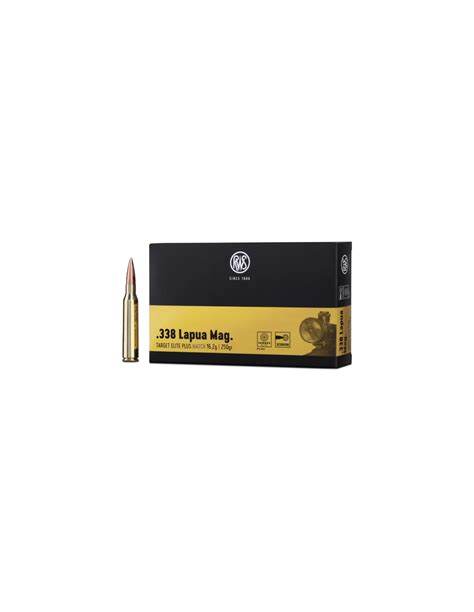 MUNITION RWS 338 LAPUA MAG TARGET ELITE PLUS 250GR 16 2 GRAMMES BOITE