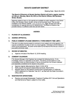 Fillable Online Management Of The Novato Sanitary District Measure F