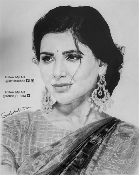 Pencil Sketch Of Gorgeous Actress Samantha Ruth Prabhu