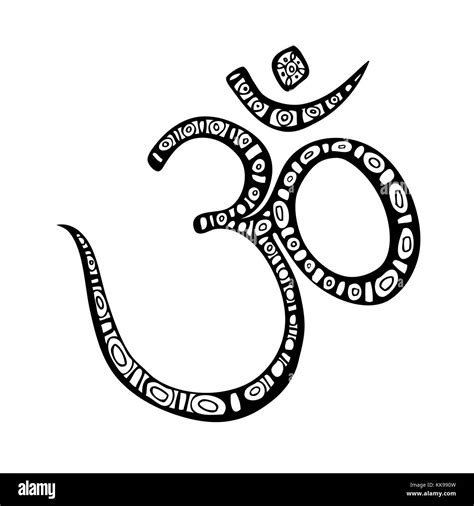 Ohm Om Aum Symbol Vector Hand Drawn Illustration Stock Vector Image