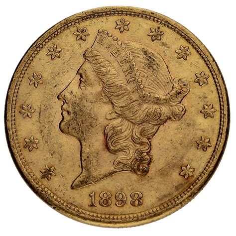 Moneda Estados Unidos 20 Dollars Double Eagle Liberty Oro 1898 S 33 43g