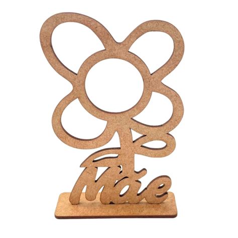 Kit 10 display totem flor mãe 12 cm porta bombom mdf cru lembrancinha