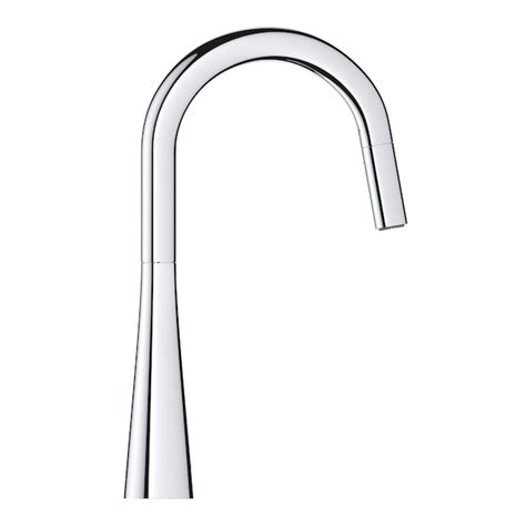 Grohe Zedra Starlight Chrome Single Handle Deck Mount Pull Down Kitchen
