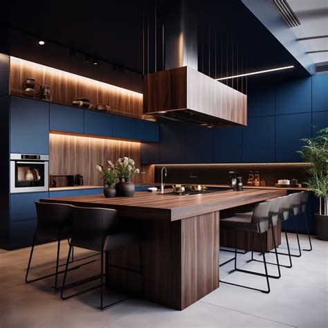 Midnight Serenity Interior Design Kitchen Kitchen Inspiration Design