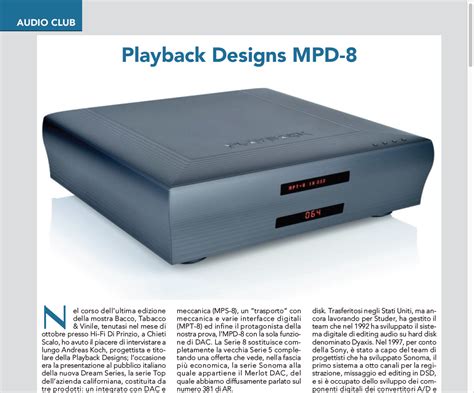 Playback Designs Mpd Prova Di Audio Review N Audio Point