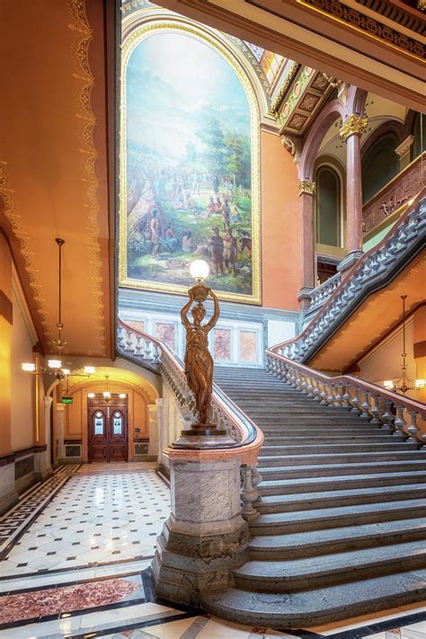 Illinois State Capitol Grand Staircase Newel Post Lamp Photograph By