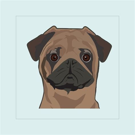 Premium Vector Pug Dog Head Illustration Vector