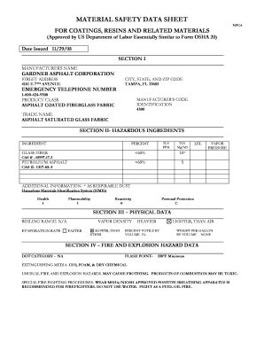 Fillable Online Msds Fillable Sheet For Fabrics Form Fax Email Print