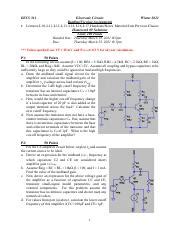 HW 9 Solutions Pdf EECS 311 Electronic Circuits Winter 2021 Reading