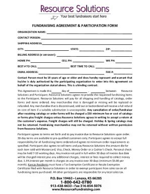 Fillable Online Fundraising Agreement Template Fax Email Print PdfFiller