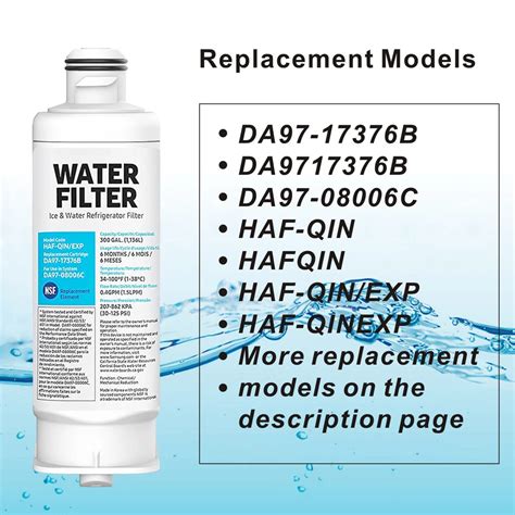 2 Pack Da97 17376b Haf Qinexp Da97 08006c Refrigerator Water Filter