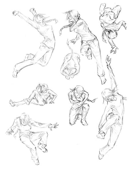 Female Action Poses Drawing Creative Art Drawing Skill