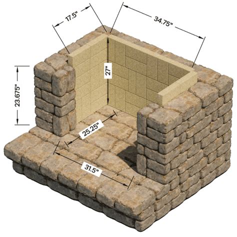 Standard Full Masonry Outdoor Fireplace Kits