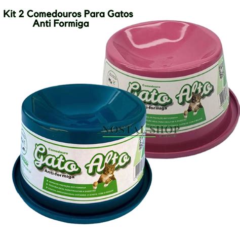 Kit Comedouro Para Gato Elevado Postura Correta Comedouro Anti