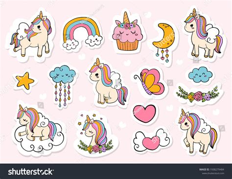 Cute Unicorn Stickers Images Stock Photos Vectors Shutterstock