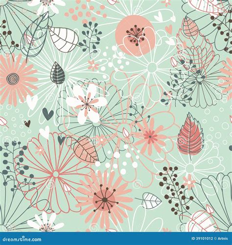 Estampado De Flores Inconsútil Textura De Las Flores Ilustración del