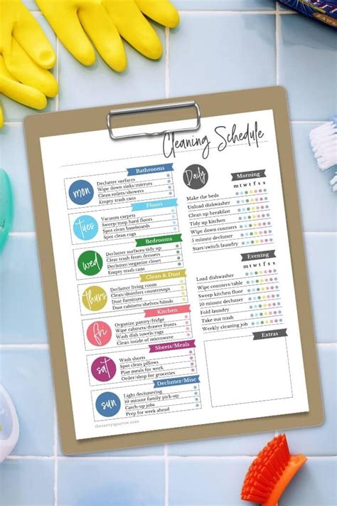 A Realistic Cleaning Schedule For Working Moms Free Chart The Savvy