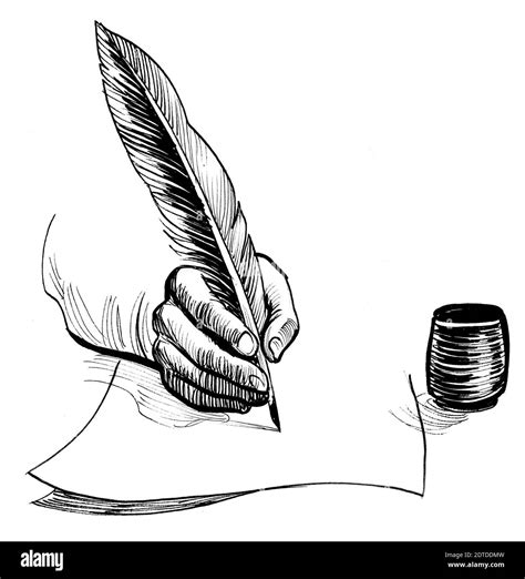 Dibujos Animados Dibujados A Mano Pluma Pluma Escritura Ilustración Png