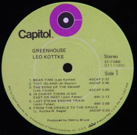 Leo Kottke Greenhouse Used Vinyl High Fidelity Vinyl Records And