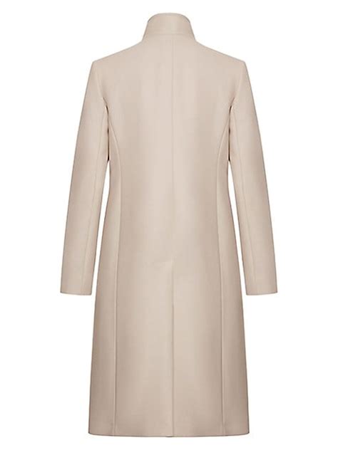 Stand Collar Cashmere And Wool Coat