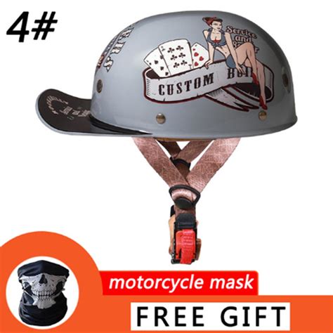 NEW Universal Motorcycle Vintage Retro Helmet Open Face Summer Baseball