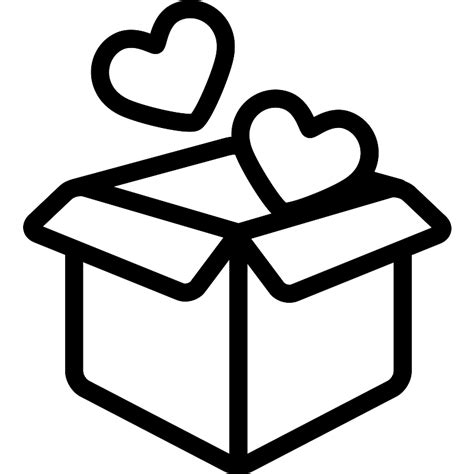 Open Box With Two Hearts Vector SVG Icon - SVG Repo