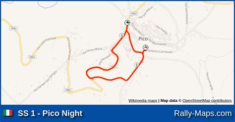 SS 1 Pico Night stage map Rally Città di Cassino 2021 Rally