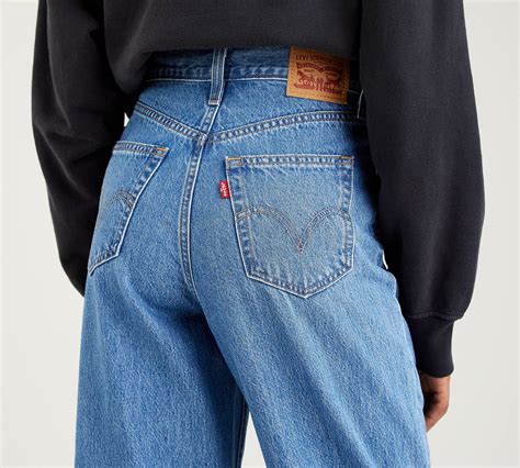 High Waisted Straight Jeans Blue Levis® No