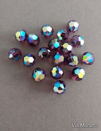 Swarovski Round Bead Mm Amethyst Ab Pieces