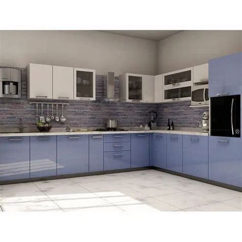 Polished L Shaped Mdf Modular Kitchen In Jaipur Drawer Slide At Rs