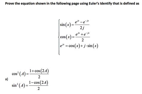 Solved Prove The Equation Shown In The Following Page Using