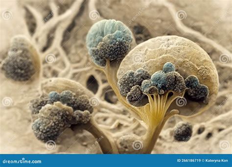 Microscopic Fungi Mycelium, Illustration Stock Illustration ...