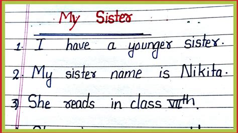 Lines Essay On My Sister In English Essay On My Sister In English