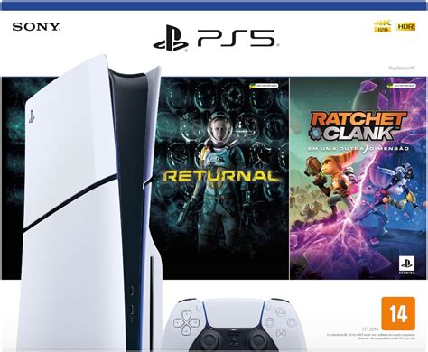 CONSOLE PLAYSTATION 5 SLIM MÍDIA FÍSICA RATCHET CLACK E RETURNAL