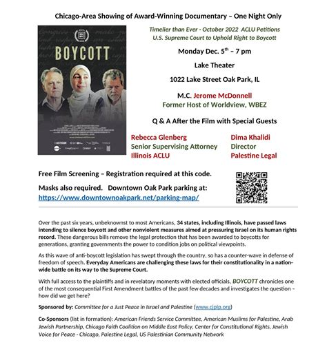 Boycott Documentary Screening with ACLU & Palestine Legal | Center for