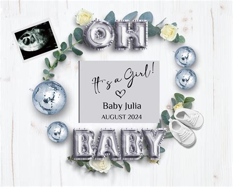 Pregnant Announcement Ultrasound & Sonogram Letter Board Digital ...