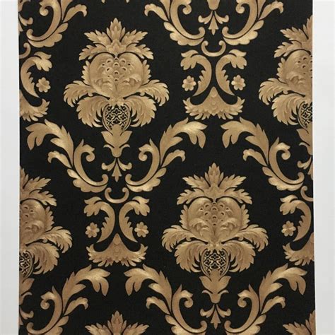 Black and Gold Damask Wallpaper