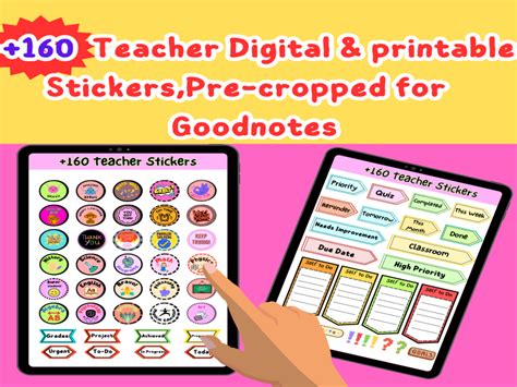 160teacher Digital And Printable Stickerspre Cropped For Goodnote