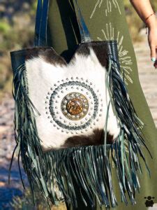 Bolso Bohemio Piel Camel Blanco Marr N Oveja Bohemia