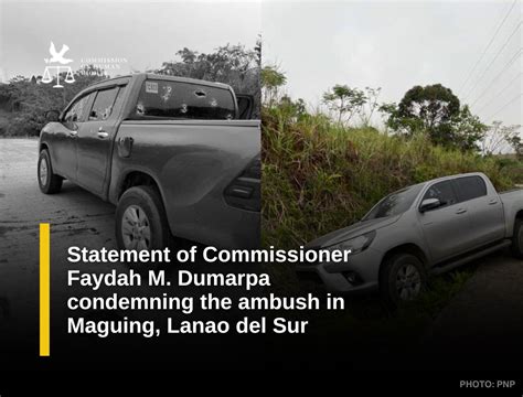 Statement Of Commissioner Faydah M Dumarpa Condemning The Ambush In