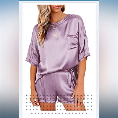 Lyaner Intimates And Sleepwear Lyaner Womens Satin Silky Pajama Set