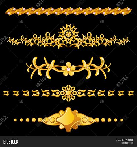 Set Gold Dividers Vector & Photo (Free Trial) | Bigstock