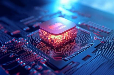 Premium AI Image | A red led light is on a computer.