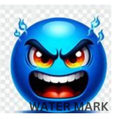 Angry Blue Emoji Digital Download Printable Clipart Instant Download