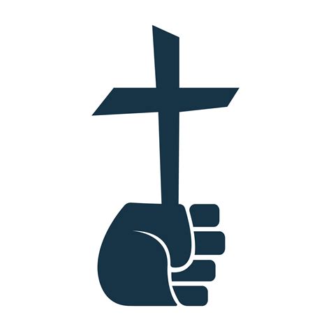 Hand Hold Christ Cross Logo Holy Cross Hold In Hand Concept Design