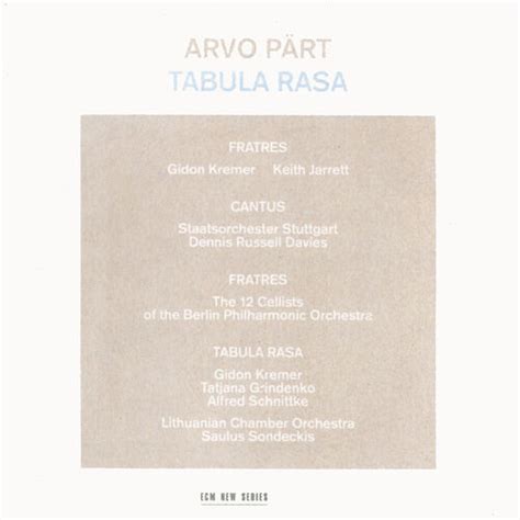 Keith Jarrett Arvo Pärt Tabula Rasa letras y canciones Escúchalas