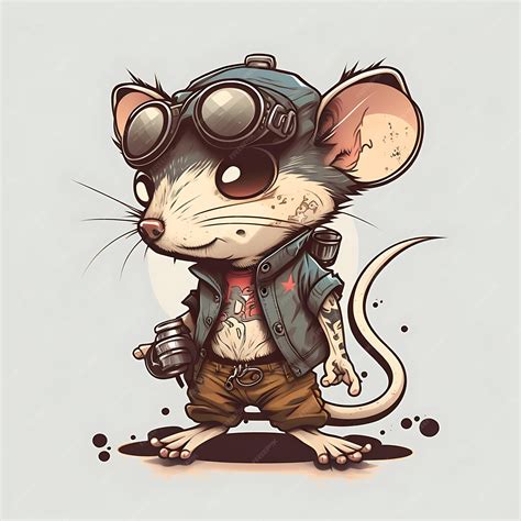 Premium Photo | Kawaii Rat anime art style cartoon