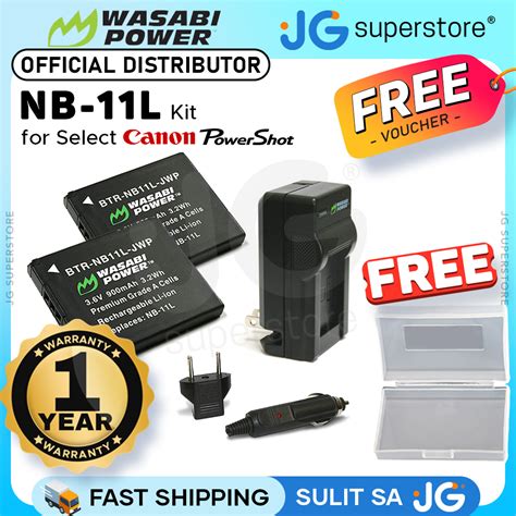 Wasabi Power 2 Pack Canon NB 11L NB 11LH NB11L NB11LH Battery And