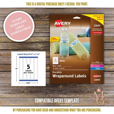 Water Bottle Label Template Avery